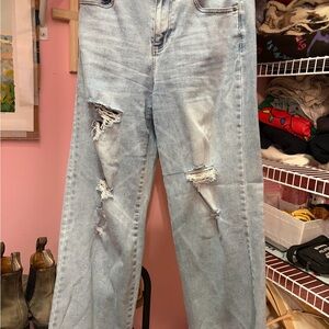 Easel Light Blue Distressed Boyfriend Jeans